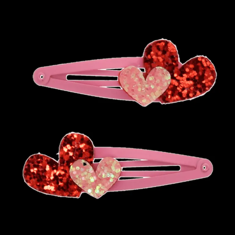 Barrettes à cheveux pailletées Love Hearts (lot de 2)
