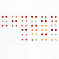 Boucles d'oreilles à coller (30 paires) - Coccinelle