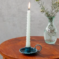 Bougeoir chandelier en émail - Bleu