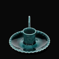 Bougeoir chandelier en émail - Bleu