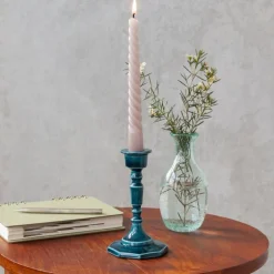 Bougeoir en émail (13cm) - Bleu