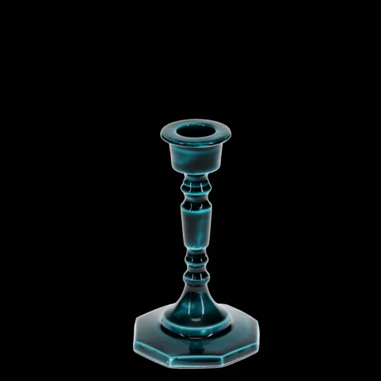 Bougeoir en émail (13cm) - Bleu