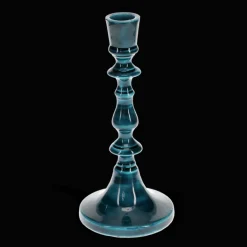 Bougeoir en émail (19cm) - Bleu