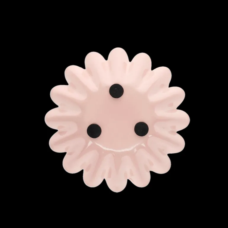 Bougeoir fleur en coupe en émail - Rose