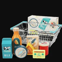 Coffret de courses en bois avec panier