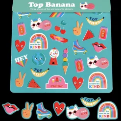Ensemble de 3 Feuilles d'Autocollants Top Banana