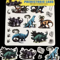 Ensemble de 3 Feuilles d'Autocollants Prehistoric Land