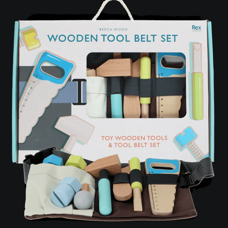 Ensemble de jeu outils en bois et ceinture à outils