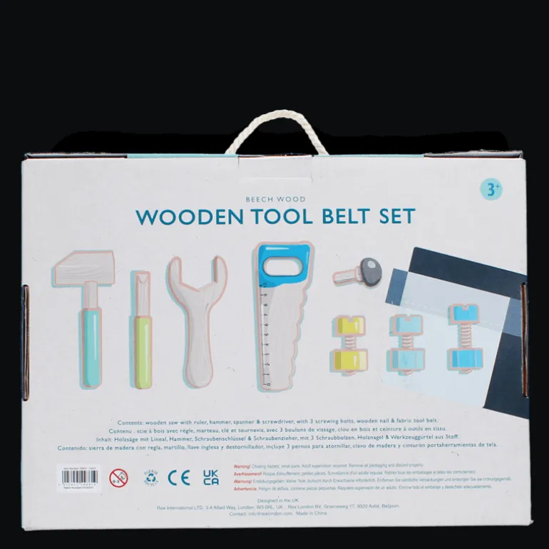 Ensemble de jeu outils en bois et ceinture à outils