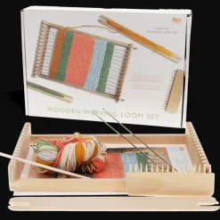 Ensemble de métier à tisser en bois