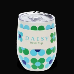 Gobelet de voyage 350ml - Marguerite bleue et verte