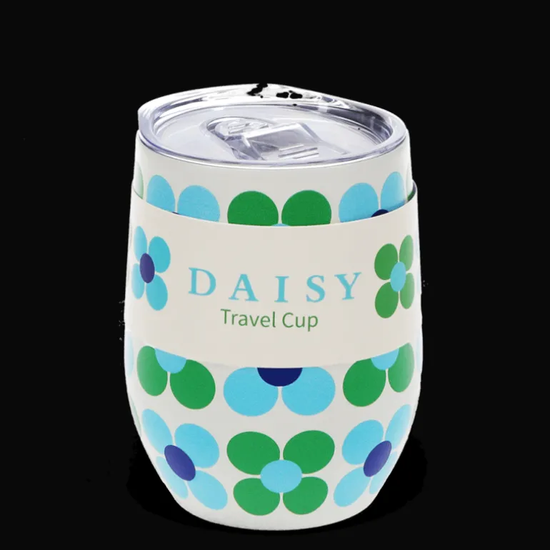 Gobelet de voyage 350ml - Marguerite bleue et verte