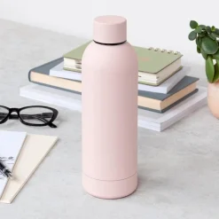 Gourde en acier caoutchoutée 500ml - Rose clair