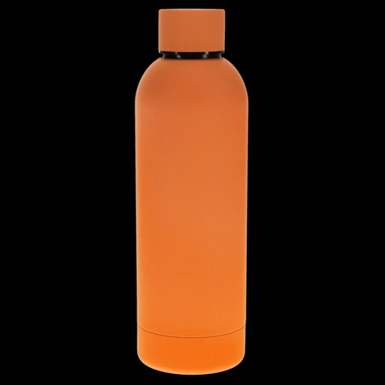 Gourde en acier recouverte de caoutchouc 500ml - Orange