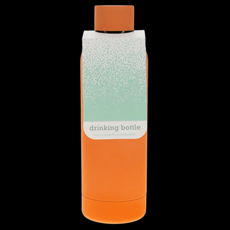 Gourde en acier recouverte de caoutchouc 500ml - Orange