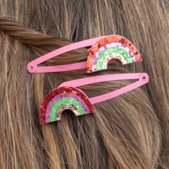 Pinces à Cheveux Paillettes Arc-En-Ciel (Lot de 2)