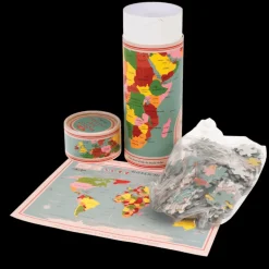 Puzzle World Map Dans Un Rouleau
