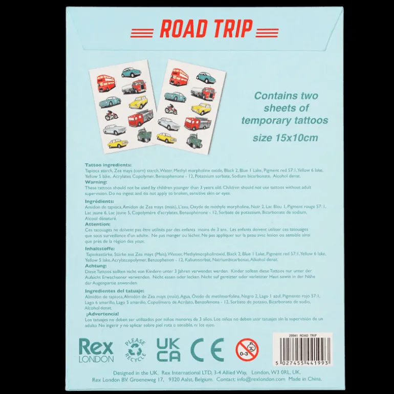 Tatouages Temporaires Road Trip (2 Feuilles)